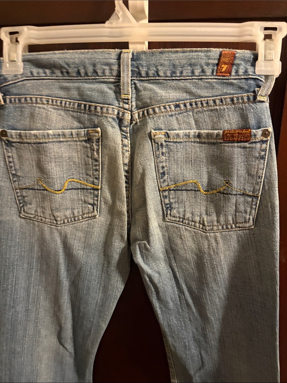 Vintage y2k 7 for all man kind Light Wash Women’s Jeans with Contrast Stitching